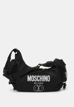 MOSCHINO DOUBLE SMILE LOGO UNISEX - Across Body Bag - Black