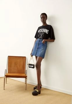 MOSCHINO DOUBLE SMILE - Print T-shirt - Fantasy Black