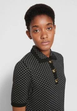 MOSCHINO TEDDY BUTTONS - Jumper Dress - Black -MOSCHINO SHOP fe51bb75ff5443fa8c49df792acf0832