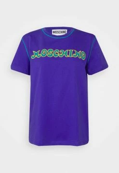 MOSCHINO EMBROIDERED SEASONAL - Print T-shirt - Blue -MOSCHINO SHOP ff4df415fa3243a2abee07e015284ee8