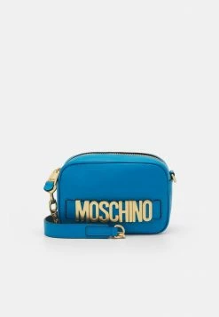 MOSCHINO LETTERING CHAIN CAMERA - Across Body Bag - Light Blue